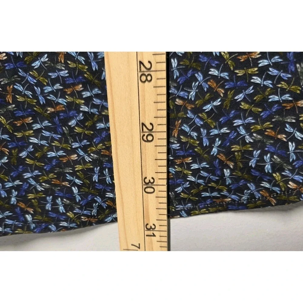NWT Bugatchi Shirt Mens Lg Ooohcotton Tech Multicolor Dragonfly Fit Button Front